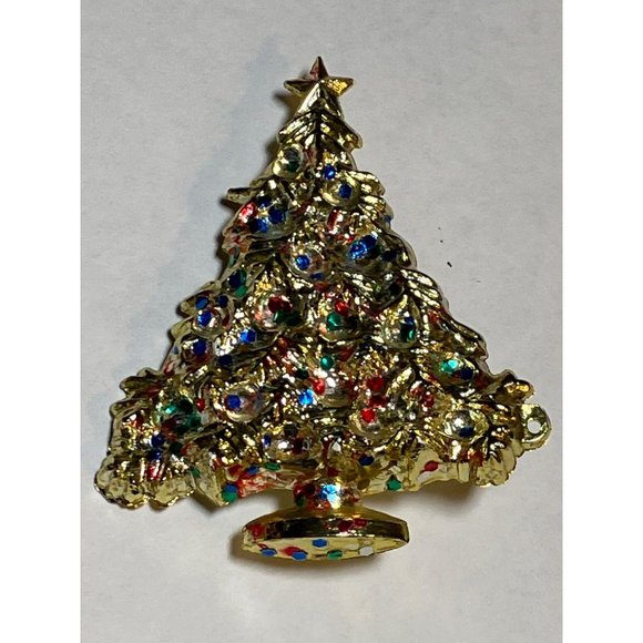 Christmas Tree Pin Brooch Holiday Jewelry - Picture 1 of 8